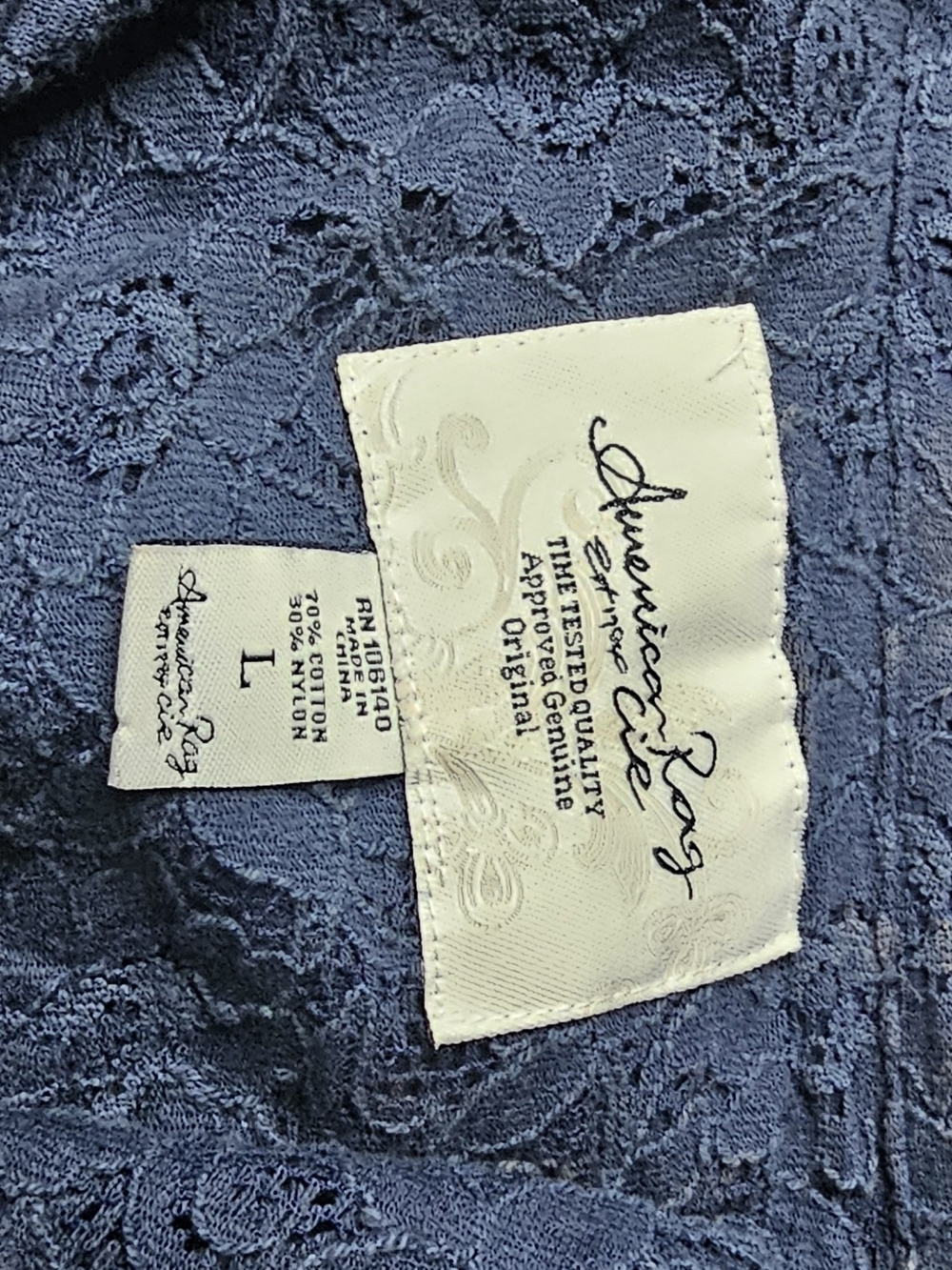 American Rag Navy Lace Zip Jacket - Picture 4 of 5